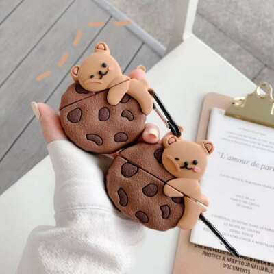 Cartoon Cookies Bear Earphone Case For AirPods 3 Pro 1/2 Lenovo Xiaomi ZMI VIVO 