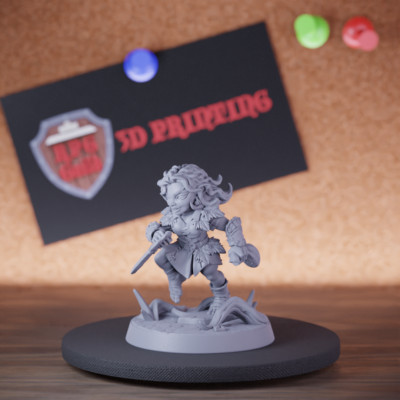 Female Halfling Miniature DnD Thief Rogue Mini Dungeons and Dragons DnD 5e TTRPG