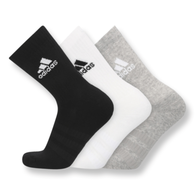 Adidas Men s Cushioned Crew Socks 3 Pack Grey Heather White