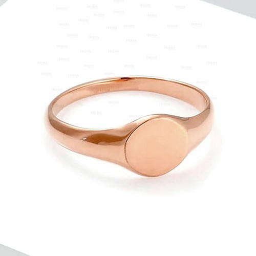 Pre-owned Irisha Designs 14k Solid Gold Royal Signet Personalized Engraving Ring Fine Jewelry