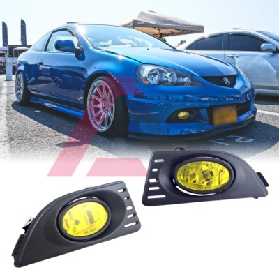 Real Carbon Fiber Cover Clear Fog Lights Lamps Kit Fits 2005-2006 Acura RSX DC5
