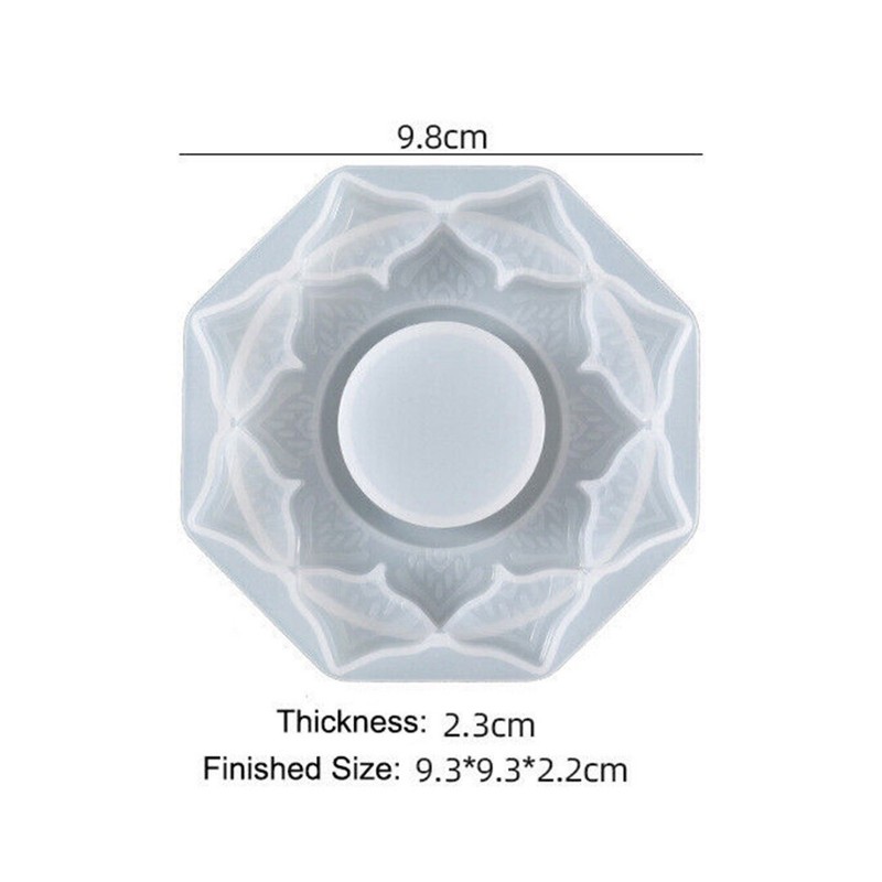 Silicone Lotus Tea Light Candle Holder Mould Resin Epoxy Casting Mold DIY B