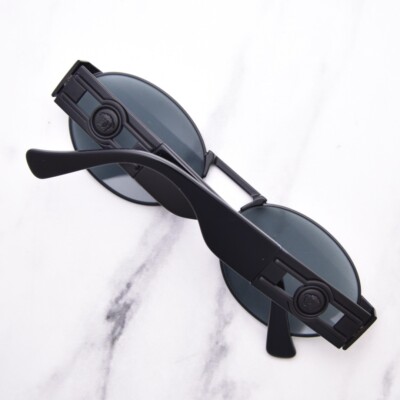 Pre-owned Versace Ve2264 1261/1 Sunglasses Men's Matte Black/grey Lenses Oval Shape 56mm In Gray