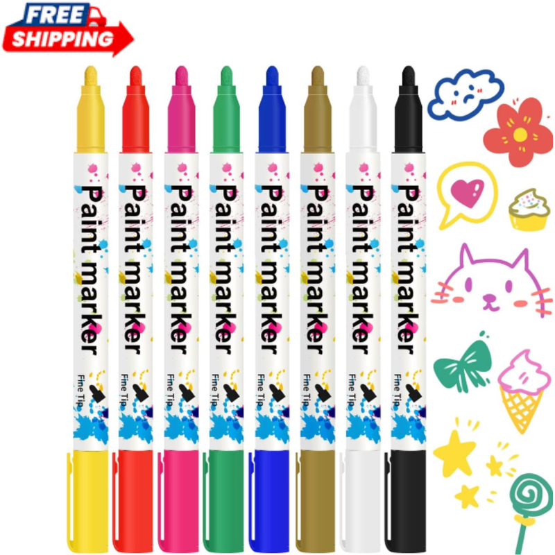 Set Oil Based For Metal Mix Permanent Colored Pen Fine Point