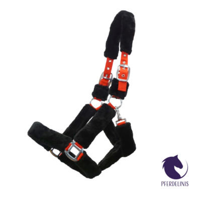 Halfter mit Fell Halfter für Pferde weich gepolstert in Pony, Cob, Warmblut, KB