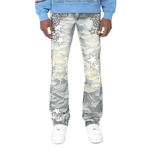 Smoke Rise Mens Tapestry Flame Fashion Jeans