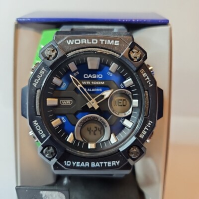 Casio AEQ120W-2AVKC Men's Sport Analog & Digital Midnight Blue Watch 100M WR