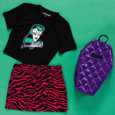 Sourpuss Undead Crop Top Rockabilly Gothic Pin Up Retro Tattoo Derby