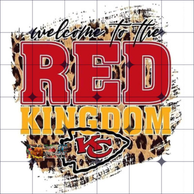 Sublimation Print Red Kingdom Chiefs Football Ready to Press Heat Transfer