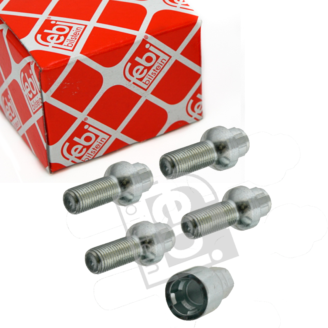 4X ORIGINAL FEBI BILSTEIN RADSCHRAUBEN+FELGENSCHLOSS 27056 AUDI VW SEAT SKODA 