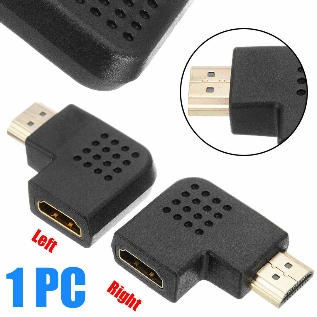 HDMI Adapter Right + Left + 90 ° Angle Male to Female Type 