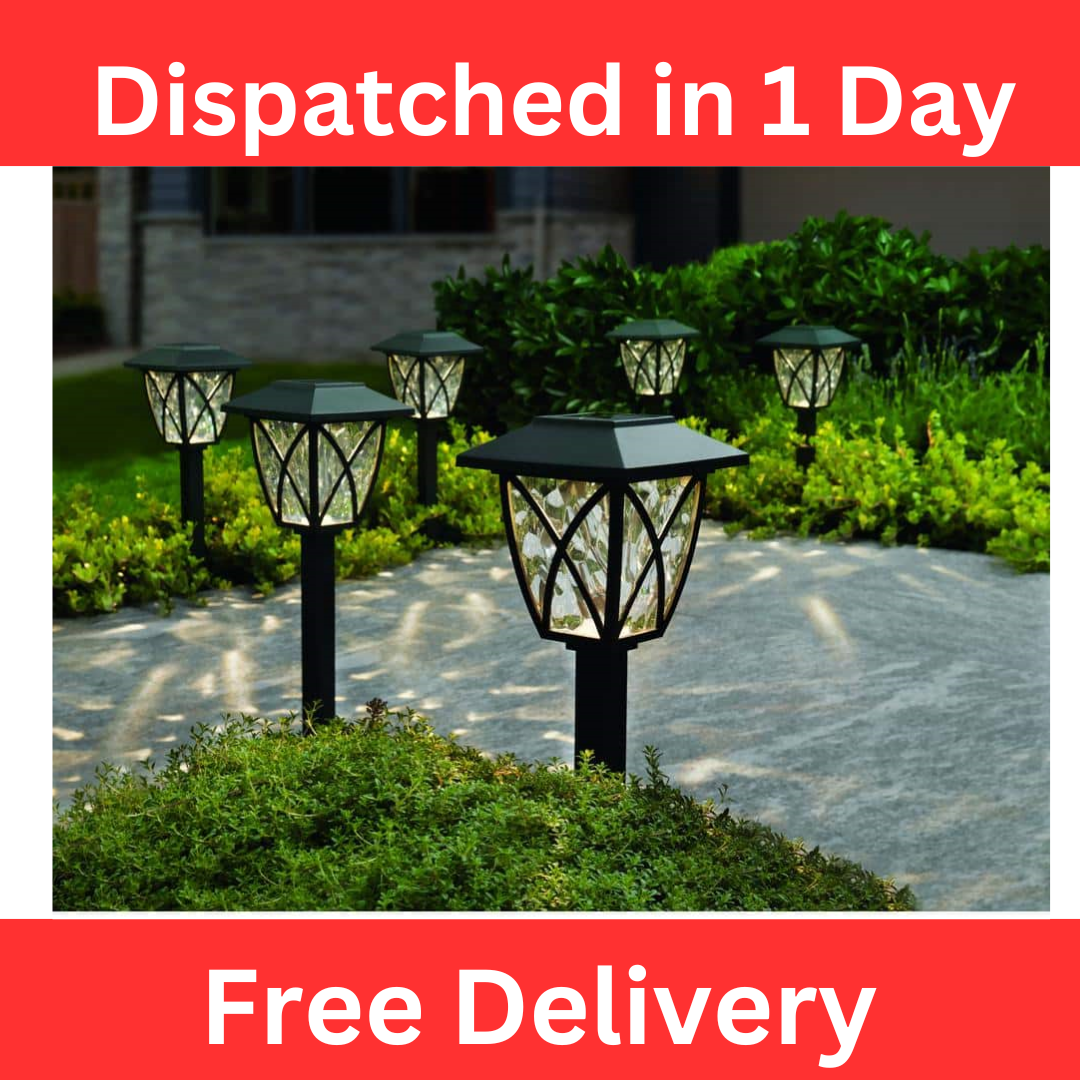 , Black Led Outdoor Pathway Solar Lights New