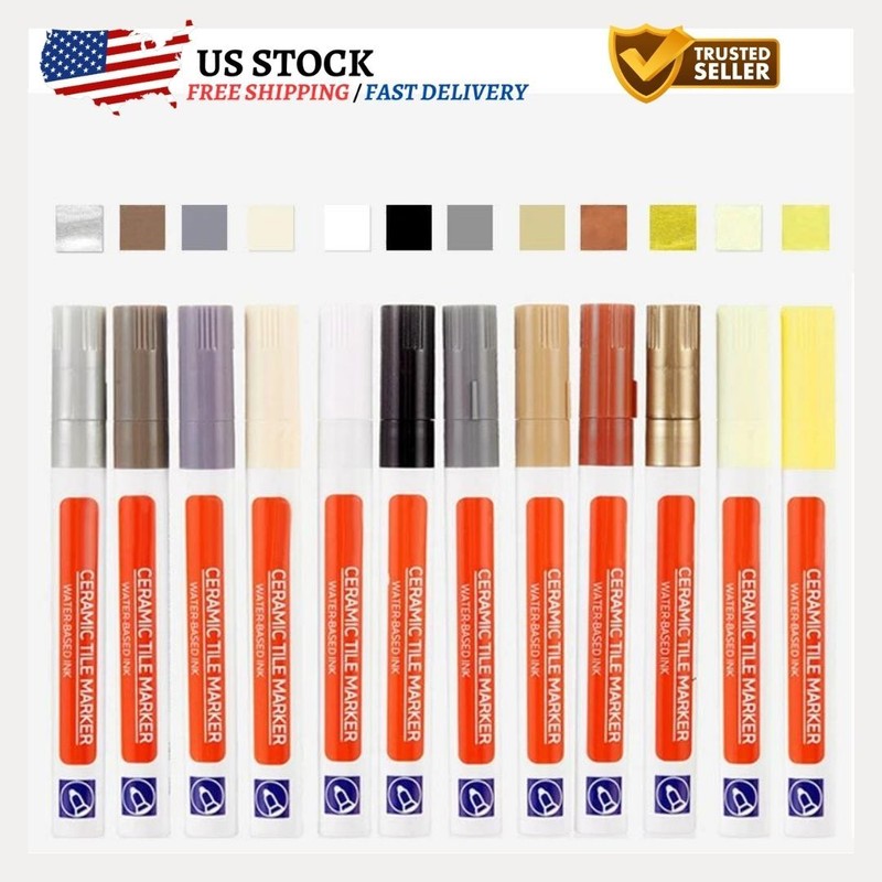 Grout Pen, 12 Stunning Colors Tile Paint Marker, Waterproof Grout Sealer Pen