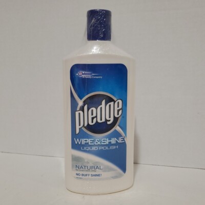 Pledge Wipe & Shine Liquid Polish (2) 500mL Bottles Natural No Buff Floor Clean