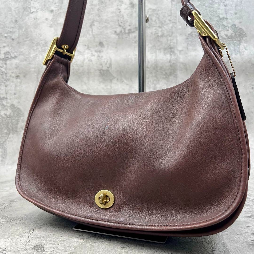 バッグ Old Coach Brown Leather Shoulder Bag Extremely Rare Made In Costa Rica Old Coach 9338 Shoulder