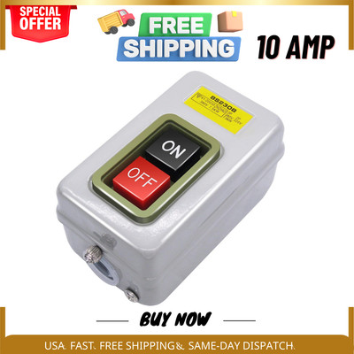 mxuteuk AC 220V/380V Push Button Switch On/Off Start Stop Switch 3 Phase Self...