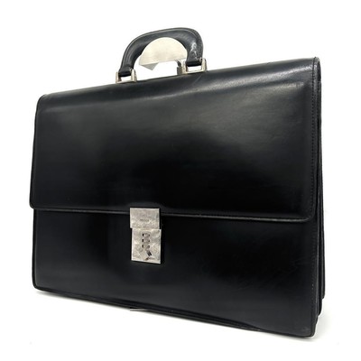 Authentic gucci y2k briefcase business hand bag leather vintage black men's