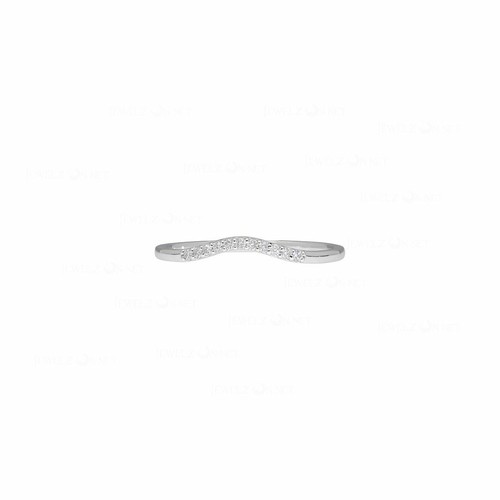 Pre-owned J.o.n 14k Gold Genuine Diamond 0.05 Ct. Chevron Ring Jewelry Size-3 To 8 Us In White