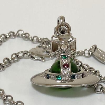 アクセサリー Vivian Westwood Small Orb Necklace Vivienne Westwood Small Orb Necklace Silver x Light Blue w