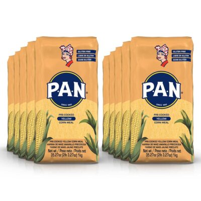 P.A.N. Yellow Corn Meal   Pre-cooked Gluten Free and Kosher Flour for Arepas ...