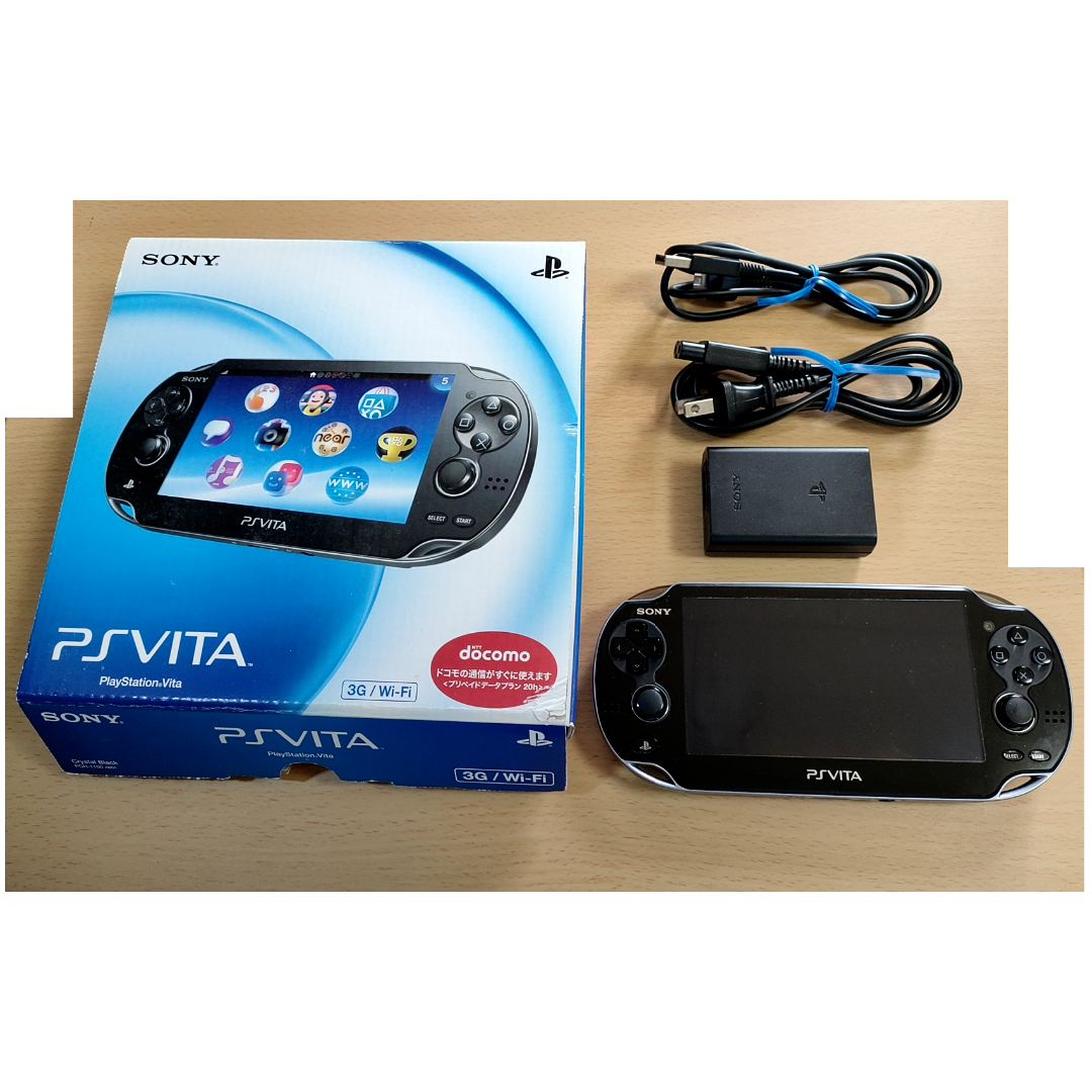 中古　PS Vita PCH-1100　32GBメモリ付き PCH-1100 Vita PSVITA 32GBメモリーカード付 AA01 3G&frasl;Wi-