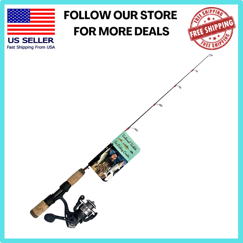 Ice Fishing Rod Reel Combo Jigs Lures Kit Walleye Panfish Crappie Bluegill