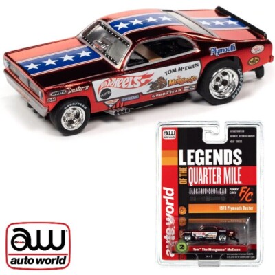Auto World Tom ''The Mongoose'' McEwen Red 1970 Plymouth Duster HO Slot Car