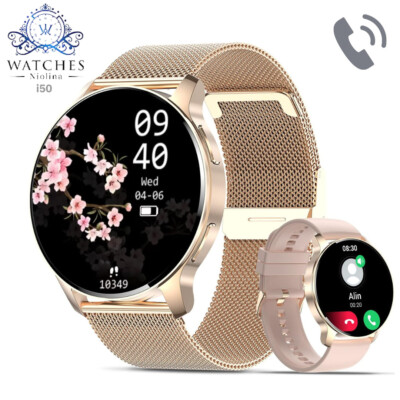 T214 Damen Smartwatch, 1,2'' Display, mit Bluetooth Telefon Anruf, iOS & Android