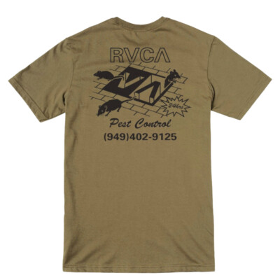 

Футболка с коротким рукавом RVCA Pest Control (зеленый кадет) Мужская футболка с рисунком, Cadet green