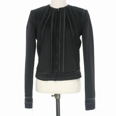 Clements Ribeiro Collarless Jacket Blazer Wool Angora Long Sleeve XS Black Used