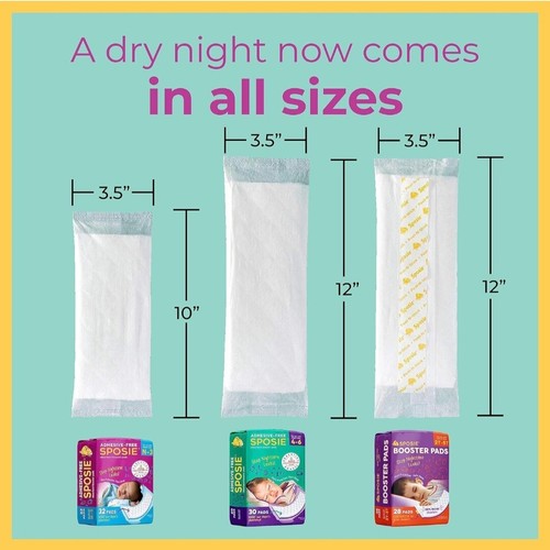 Sposie Booster Liners Stop Overnight Diaper Leaks, Fits Sizes Newborn 1 2 3,...