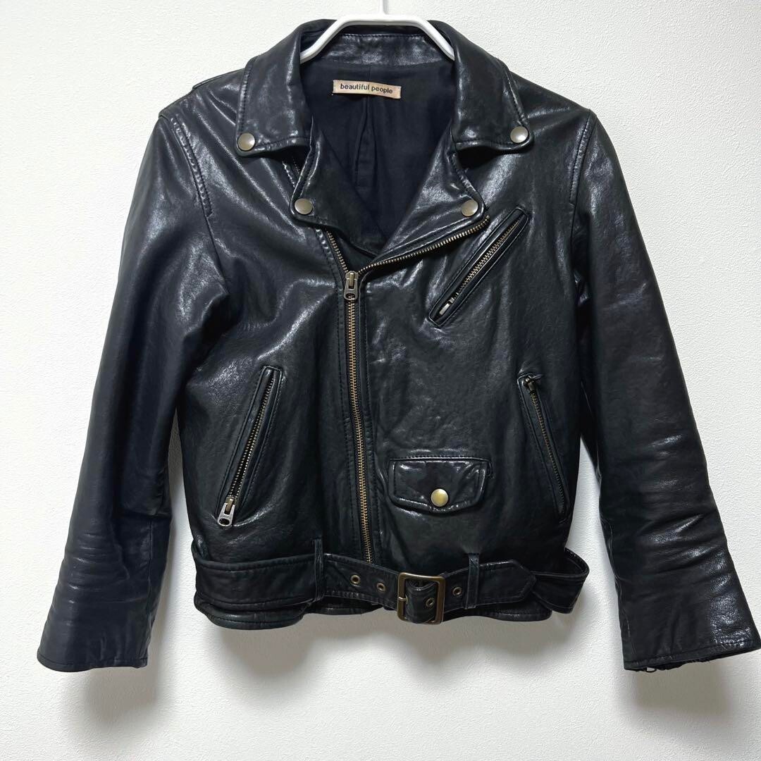 ジャケット・アウター beautiful people vintage leather size150 Vintage leather THE/a riders jacket【120-130】 | beautiful