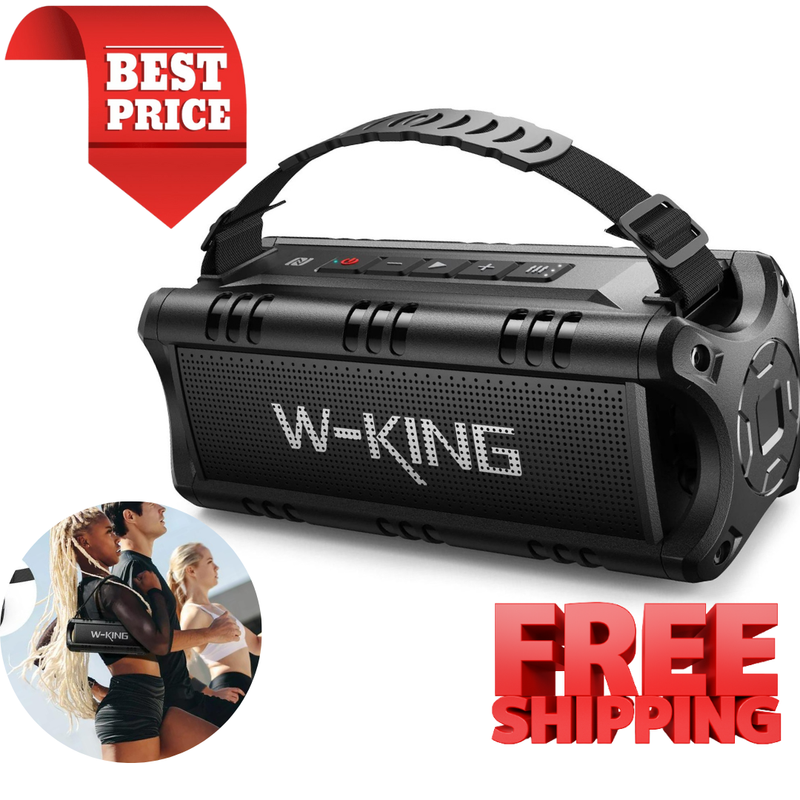 W-KING BOOMBOX PORTABLE Wireless Waterproof Bluetooth Speaker Super Loud Outdoor