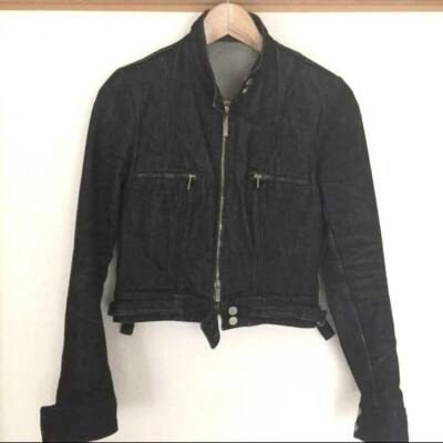 ヴィンテージ GUCCI デニムライダースジャケット Lampoファスナー GUCCI Vintage Black Riders Denim Jacket Women's Size 38