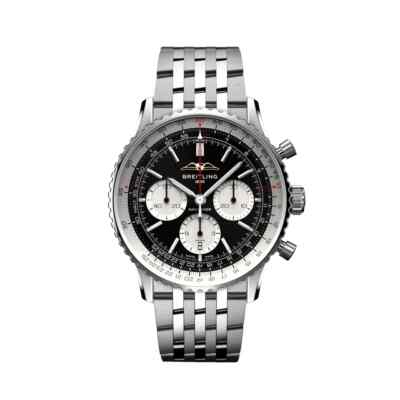 BREITLING AB0138211B1A1 NAVITIMER B01 CHRONOGRAPH 43 BLACK DIAL SILVER SUBS 