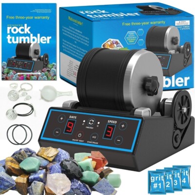 AliKids Professional Rock Tumbler Kit, 3 Speed Settings & Digital 9-Day...