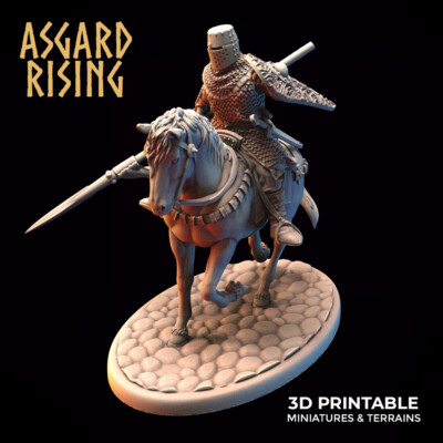 Medieval Knights Cavalry Unit, Tabletop DnD RPG Fantasy Wargames Miniature, 32mm