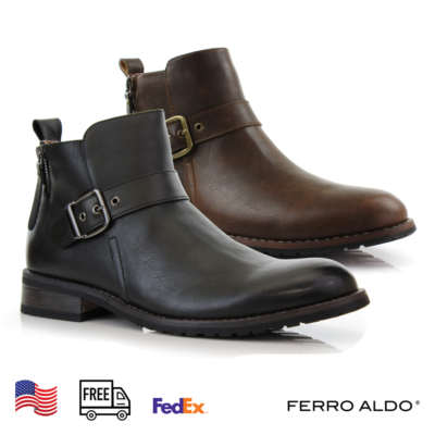 Ferro Aldo Men's Casual Zipper Motorcycle Ankle Combat Classic Chelsea Boots