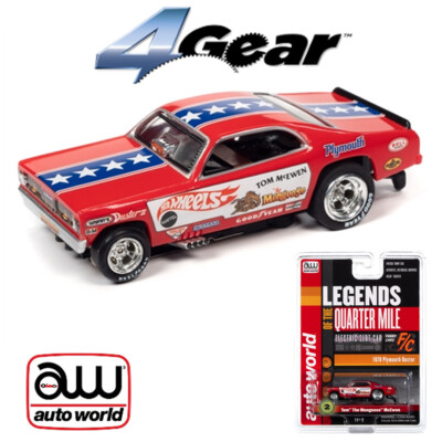 Auto World 4Gear R25 Tom The Mongoose McEwen 1970 Plymouth Duster FC HO Slot Car
