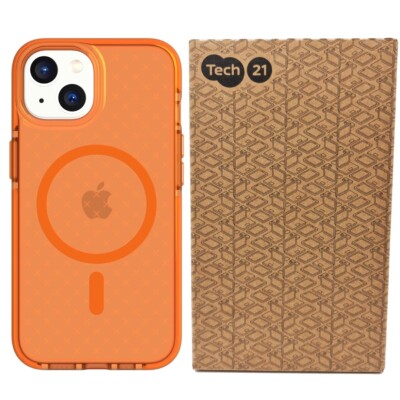 Tech21 Case For iPhone 14 Evo Check MagSafe Shock-Absorbing Cover Bright Orange