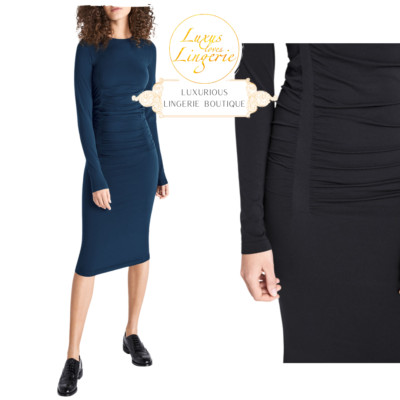 FATAL DRAPE DRESS by Wolford S black schwarz Langarm Kleid mit Drapierungen