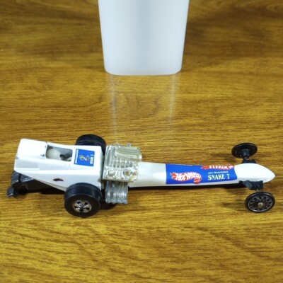 Hot Wheels Mongoose & Snake Wild Wheelie Set Redline Rail Dragster White US 1971