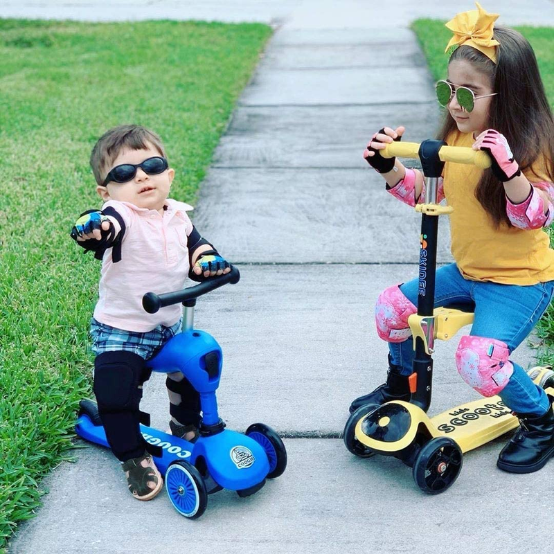 Simply Kids Knee and Elbow Pads with Bike Gloves - Comfortable Toddler Protectiv