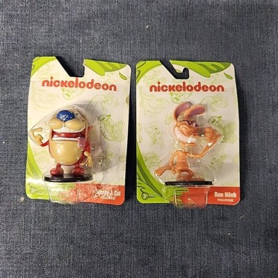 pair Nickelodeon Ren & Stimpy Toy Mini Figures Cake Toppers Nick Jr  dvdBX