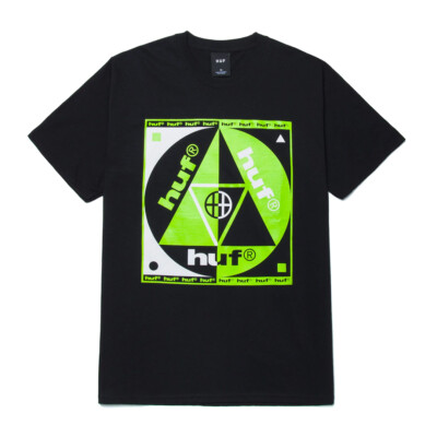 

Футболка с короткими рукавами HUF Worldwide Blue Code (черная), Черный