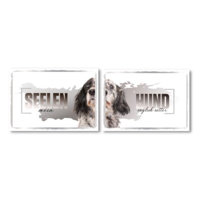 English Setter Seelenhund Doppel Pack Dog Schild Spruch Türschild Hundeschild So