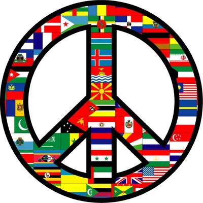 PEACE SIGN SYMBOL BUMPER STICKER HELMET STICKER LAPTOP STICKER WINDOW WORLD SIGN