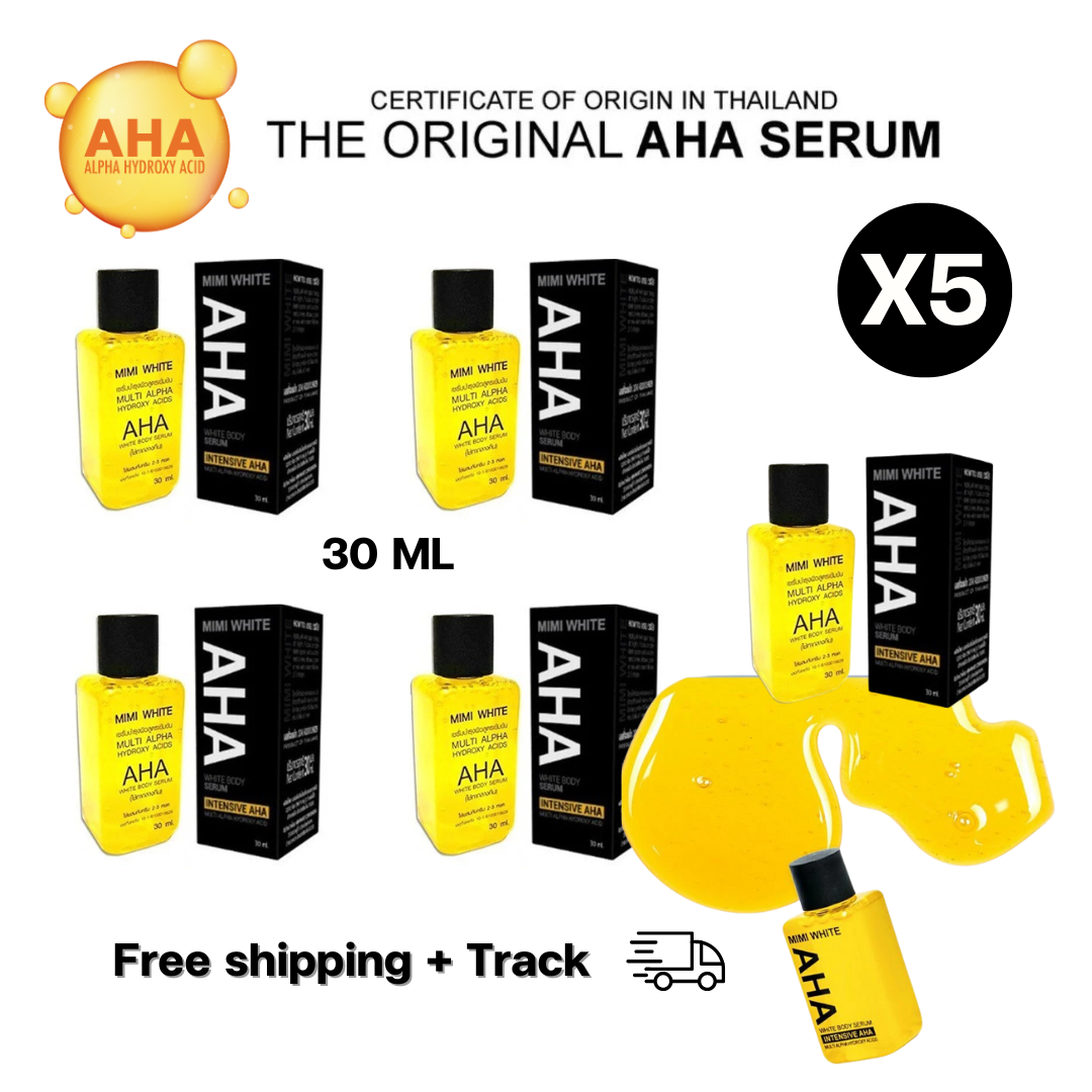 5 pcs MIMI AHA Body Serum make your Skin Aura Smooth Radiant 30ml