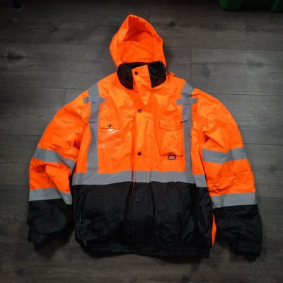Protective Industrial Products Reflective Work Jacket Orange Men's Size 4XL