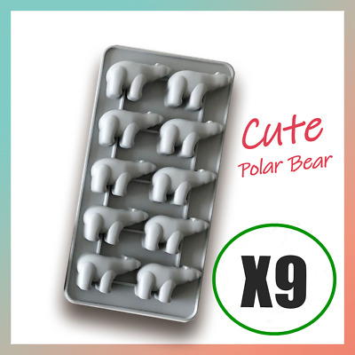Ice Cube Tray Mold Maker Silicone PolarBear Shape Pastel Gray Flexible RECOHOME